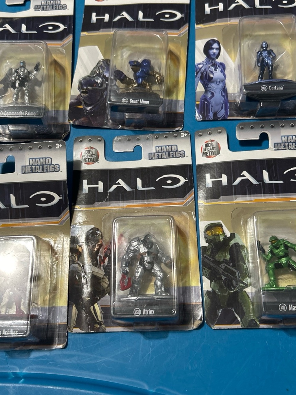Halo Nano Metalfigs Pack - Silver, Green & Blue Mini Figures